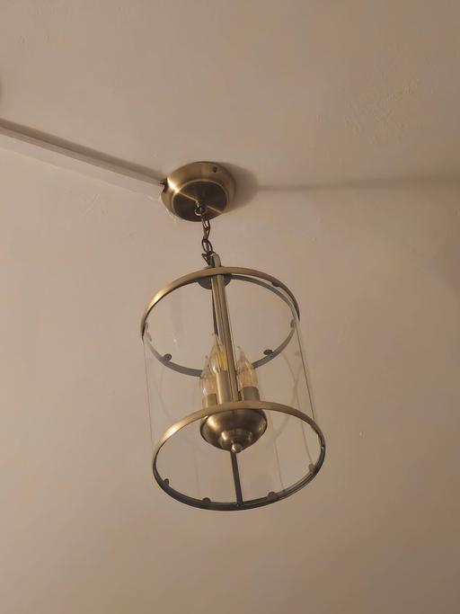 Buy & Sell Whitechapel East London - Photos for Antique Brass 3 lamp Ceiling Light New