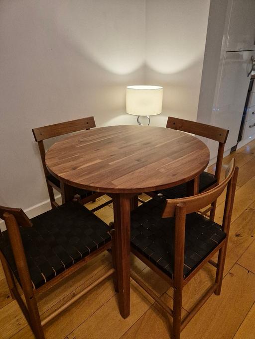 Buy & Sell Waterloo Central London - Photos for Walnut Table 4 Chairs and Walnut and Metal Si