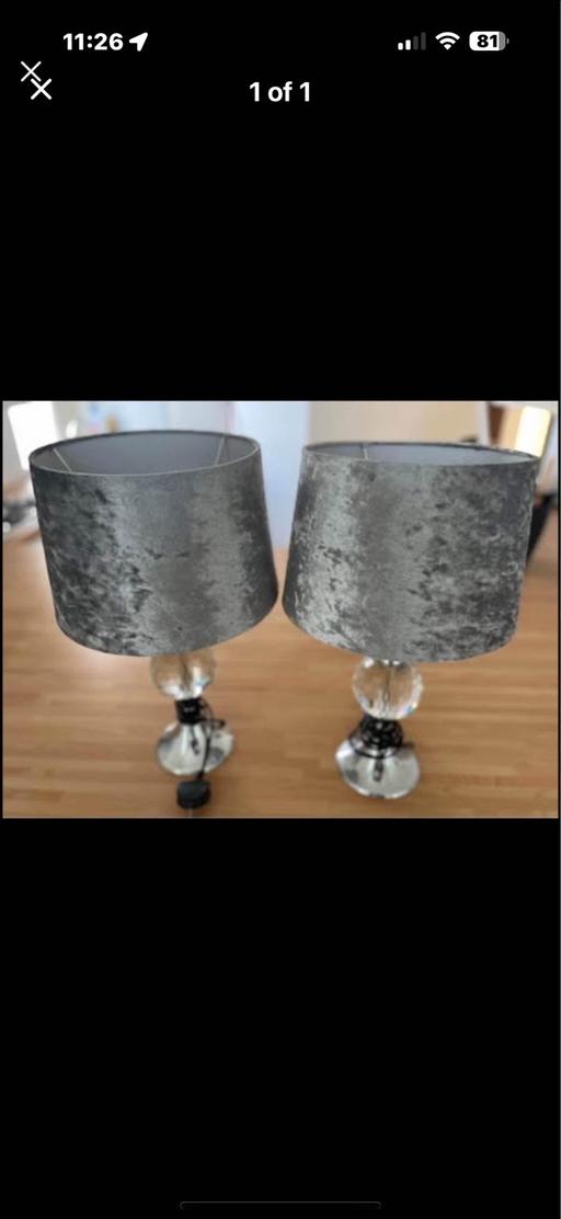 Buy & Sell Darlington County Durham - Photos for 2 Diamond Crushed Velvet Lamps