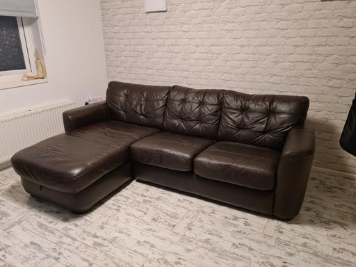Buy & Sell Ilford Redbridge - Photos for DFS Chocolate leather corner sofa with storag