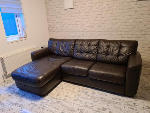 Buy & Sell Little Ilford East London - Photos for DFS Chocolate leather corner sofa with storag
