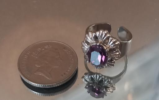 Buy & Sell Thatto Heath Saint Helens - Photos for Large stainless steel amythest gemstone ring