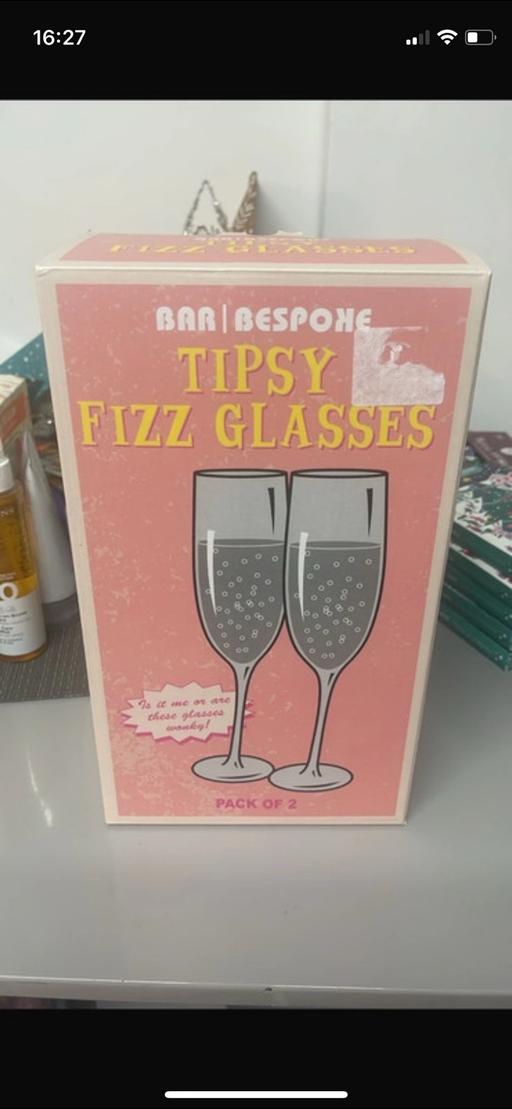 Buy & Sell Kings Heath Birmingham - Photos for New Pack of 2 Fun Tipsy Fizz Glasses