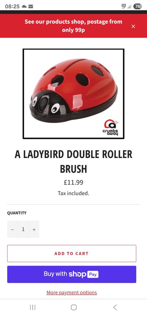Buy & Sell Holly Hall Dudley - Photos for LADYBIRD DOUBLE ROLLER CRUMB BRUSH
