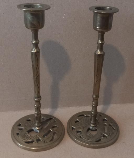Buy & Sell Thatto Heath Saint Helens - Photos for Vintage brass chinese dragon Candlesticks