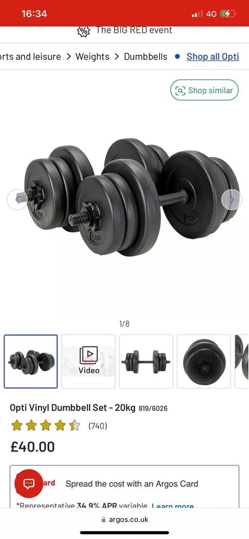 Buy & Sell Coventry City Centre Coventry - Photos for Opti Vinyl Dumbbell Set - 20kg