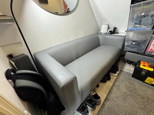 Buy & Sell Erdington Birmingham - Photos for Grey Contemporary 3 Seater Sofa & Ottoman 