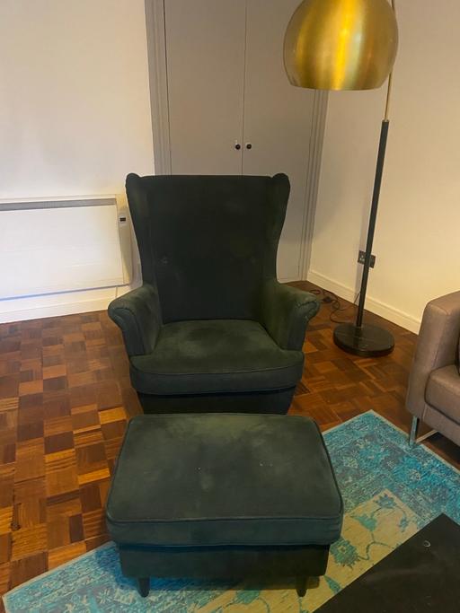 Buy & Sell Belsize Park North West London - Photos for Green armchair and footstall