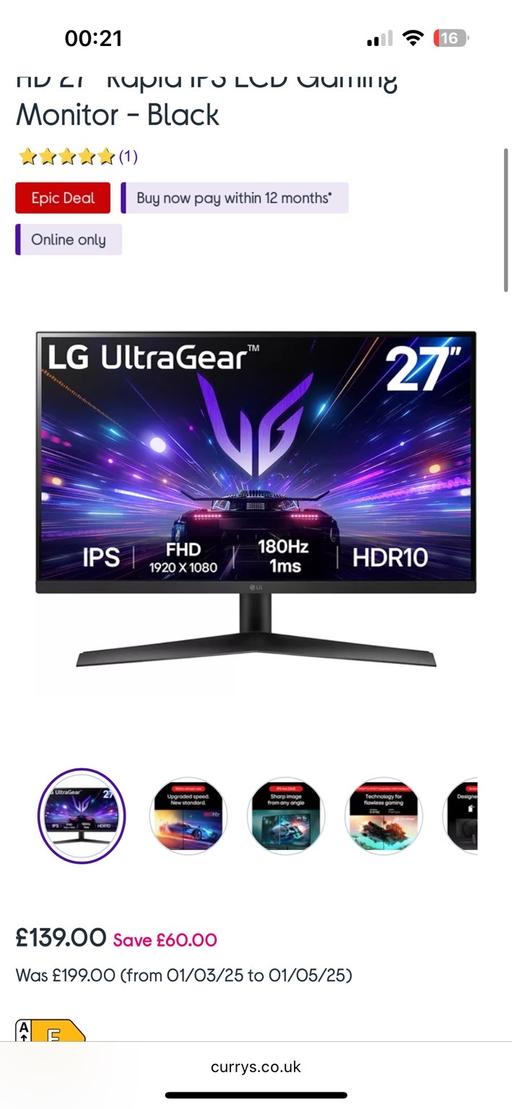 Buy & Sell Pelsall Walsall - Photos for - UltraGear 27GL650F 27” gaming monitor
