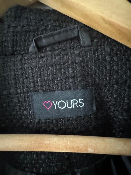 Buy & Sell Whiston Rotherham - Photos for Yours Curve black check Boucle blazer UK16