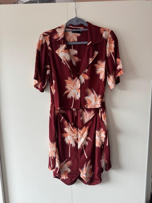 Buy & Sell Whiston Rotherham - Photos for ASOS Palm Print 2-in-1 Shirt Playsuit UK14