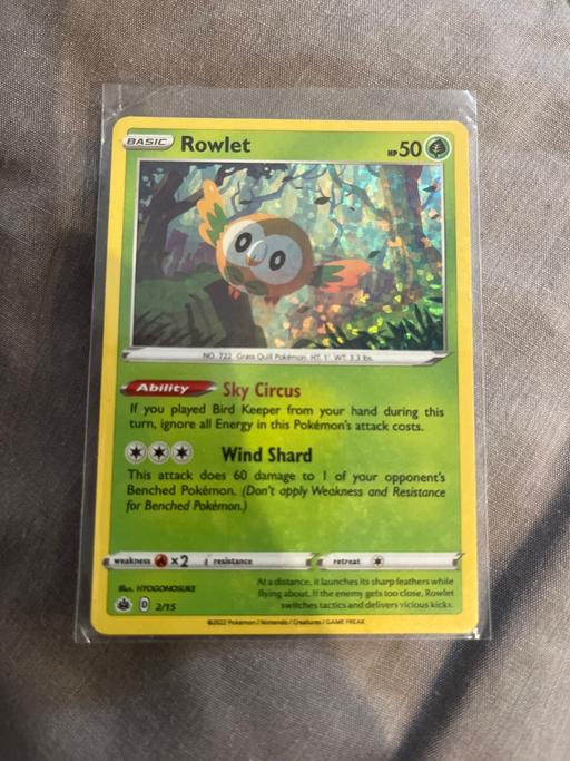 Buy & Sell Knebworth North Hertfordshire - Photos for Pokemon card - Rowlet holo 2/15 McDonalds 22