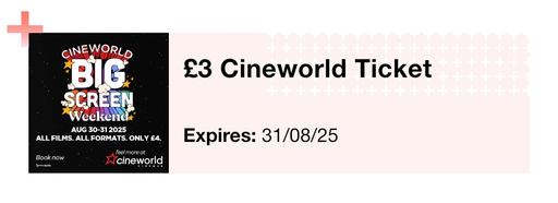 Buy & Sell Knebworth North Hertfordshire - Photos for Cineworld - £3 ticket code (Fri-Sun only)