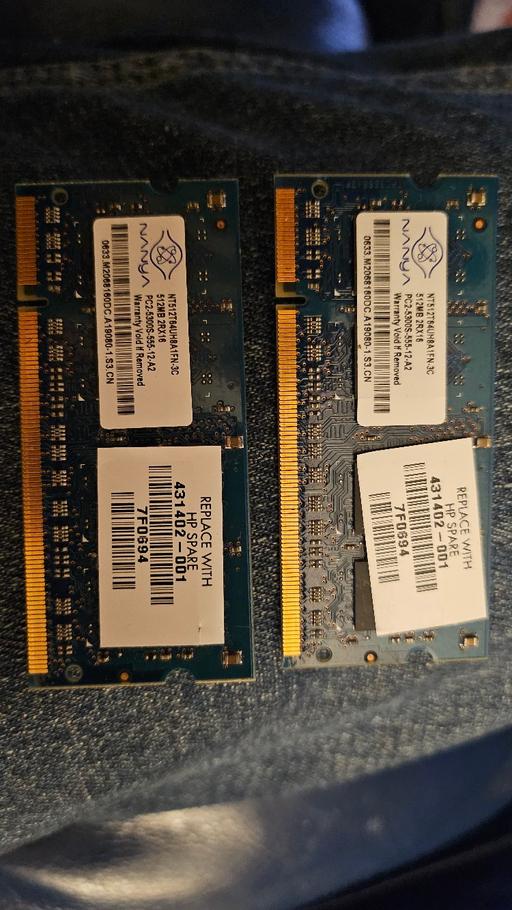 Buy & Sell Lower Sydenham South East London - Photos for 512MB 2RX16 PC2 LAPTOP RAM Module x2