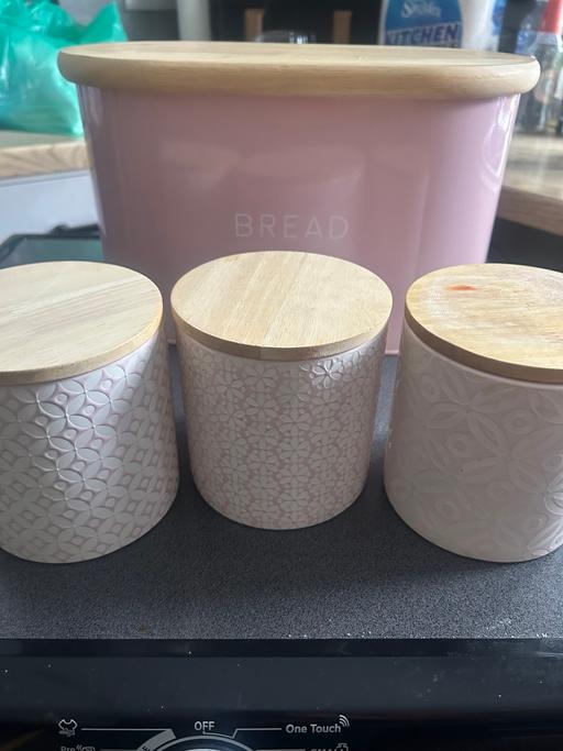 Buy & Sell Bury Greater Manchester - Photos for Bread bin and canisters - Pink