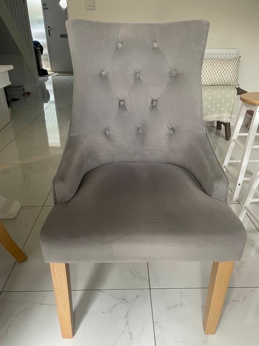 Buy & Sell Dordon North Warwickshire - Photos for Grey button back dining chair x 8