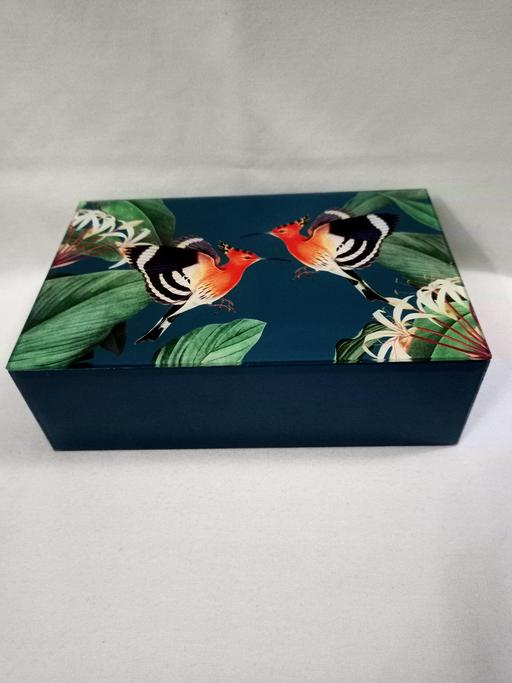 Buy & Sell Hall Green Birmingham - Photos for GLASS JEWELLERY BOX DEPICTING HOOPOE BIRDS.