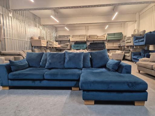 Buy & Sell Birmingham City Centre Birmingham - Photos for DFS Blue Velvet Plush Corner Sofa