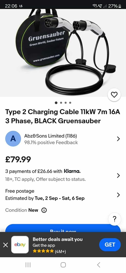 Vehicles Hurst Green Dudley - Photos for Type 2 Charging Cable 11kW 7m 16A 3 Phase, BL