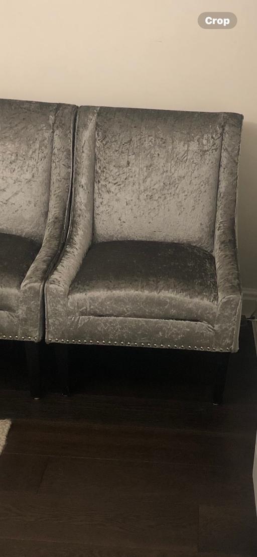 Buy & Sell Bishop`s Stortford East Hertfordshire - Photos for Silver velvet chair