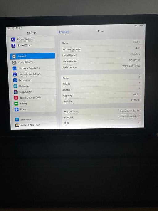 Buy & Sell Mytholmroyd Calderdale - Photos for iPad Air 2 64GB Grey - WIFI