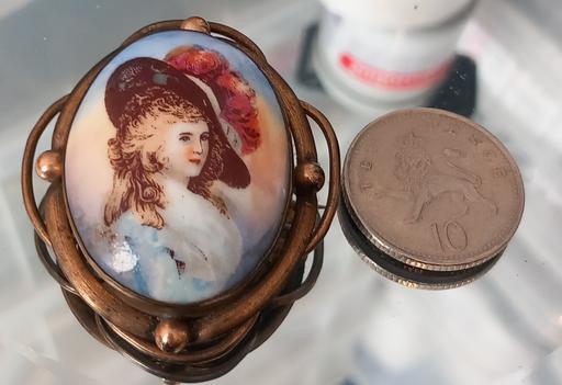 Buy & Sell Thatto Heath Saint Helens - Photos for Antique pinchbeck ceramic portrait brooch