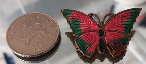 Buy & Sell Thatto Heath Saint Helens - Photos for Vintage green & red enamel butterfly brooch