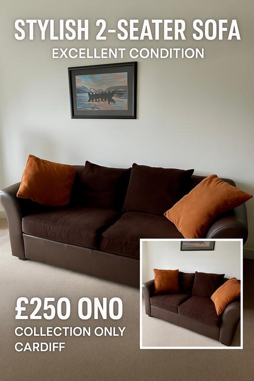 Buy & Sell Canton Cardiff - Photos for Stylish 2-Seater Sofa - Excellent Condition