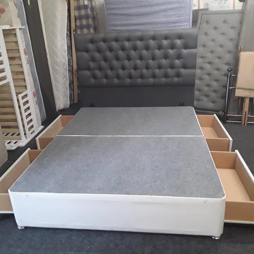 Buy & Sell Saint Pauls Trading Estate Tameside - Photos for Grey KING divan 4 drawer base & headboard