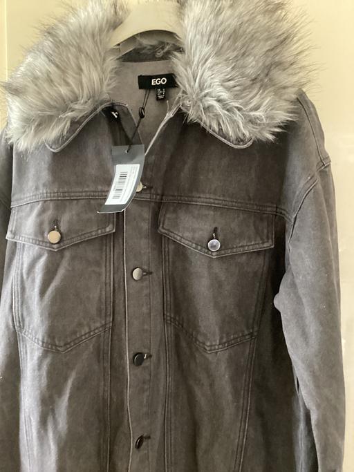 Buy & Sell Knowsley Industrial Park Knowsley - Photos for Lovely size 8 long denim jacket fur collar