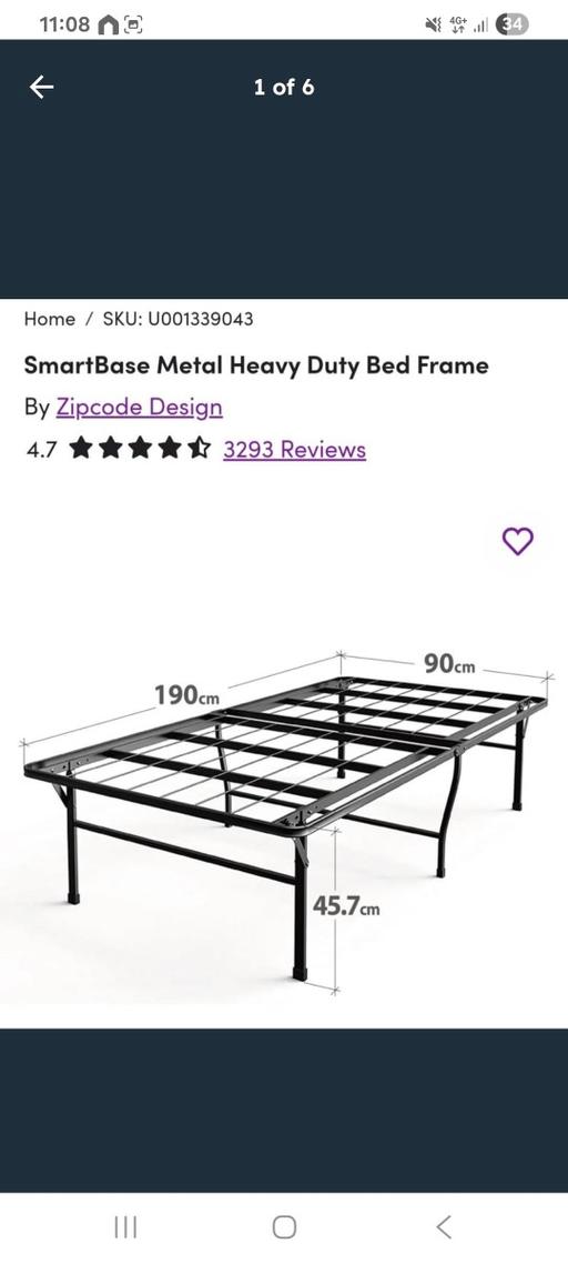 Buy & Sell Wanstead East London - Photos for Single Bed Frame - Metal Heavy Duty