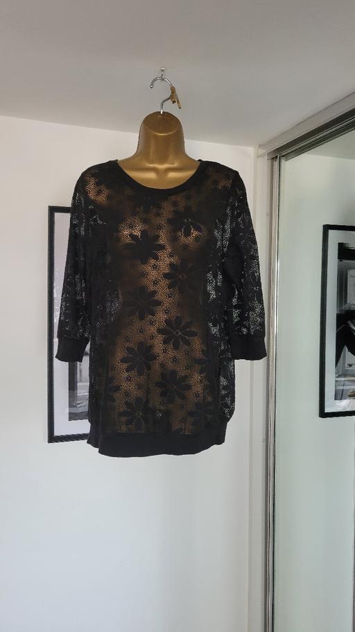 Buy & Sell Hadley Telford and Wrekin - Photos for George Black Sheer Floral 3/4 Length Top