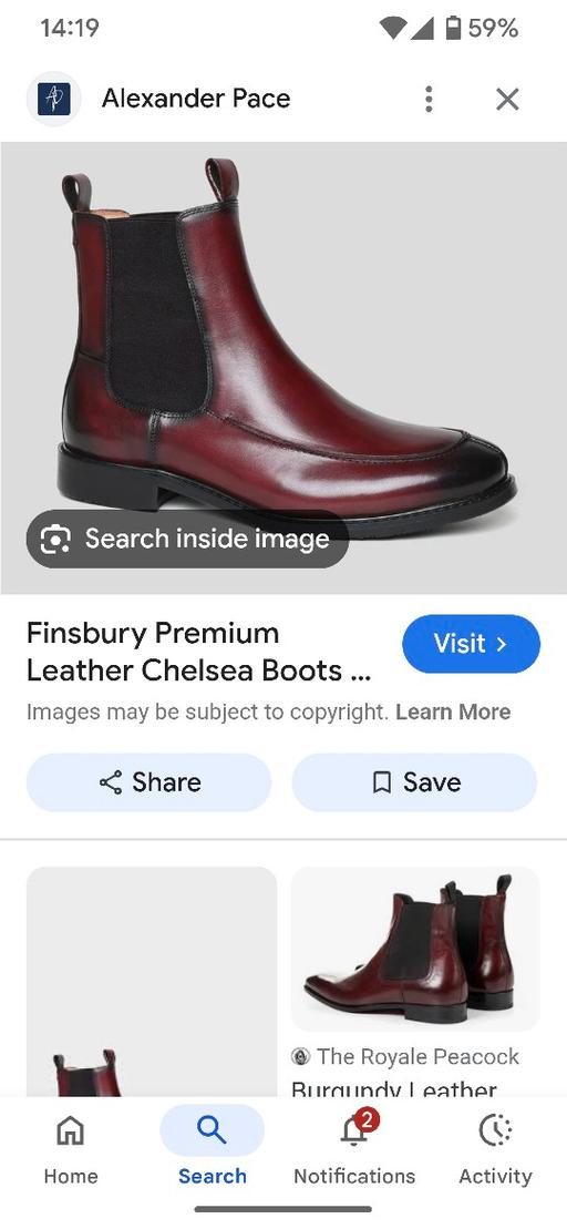 Buy & Sell Bexhill-on-Sea Rother - Photos for Alexander Pace Mens Burgundy Chelsea boots
