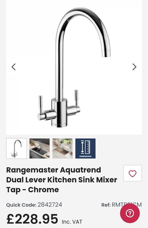 Buy & Sell Ilford Redbridge - Photos for Rangemaster Aquatrend Dual Lever Kitchen Sink