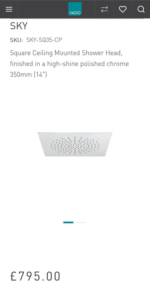 Buy & Sell Little Ilford East London - Photos for Square Ceiling Mounted Shower Head, finished