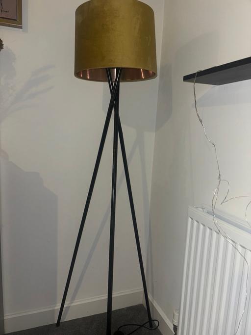 Buy & Sell East Ham East London - Photos for Floor lamp and Gold Velvet Lampshade