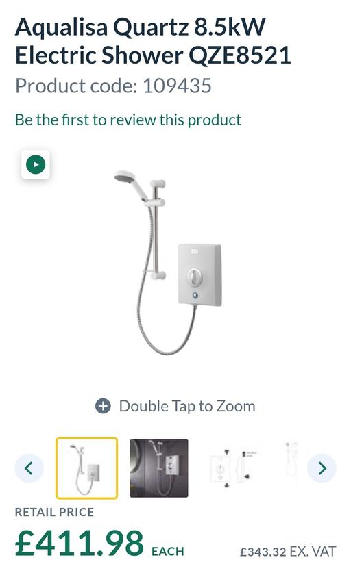 Buy & Sell Little Ilford East London - Photos for Aqualisa Quartz 8.5kW Electric Shower QZE8521