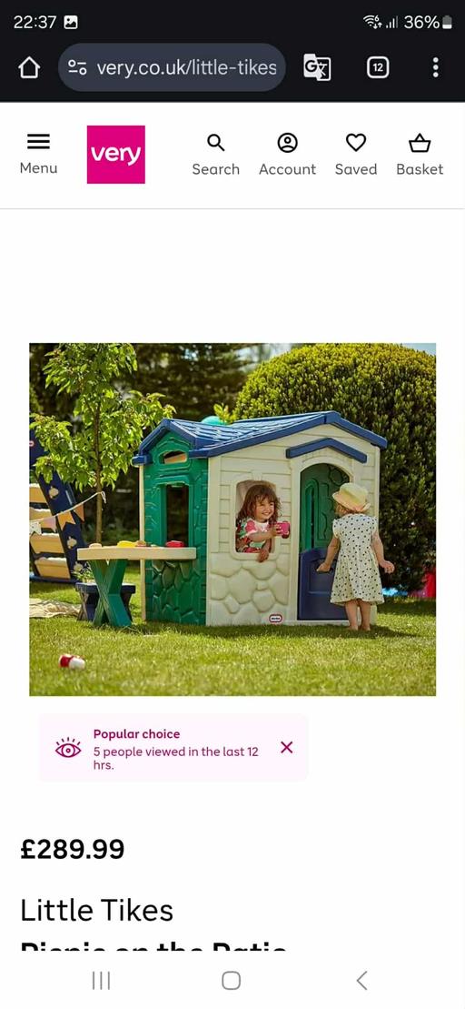 Buy & Sell Halesowen Dudley - Photos for Little Tikes Picnic on the Patio Playhouse