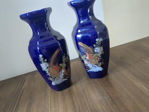 Buy & Sell Woodlands Doncaster - Photos for Cobalt Blue Porcelain Handpainted Vases