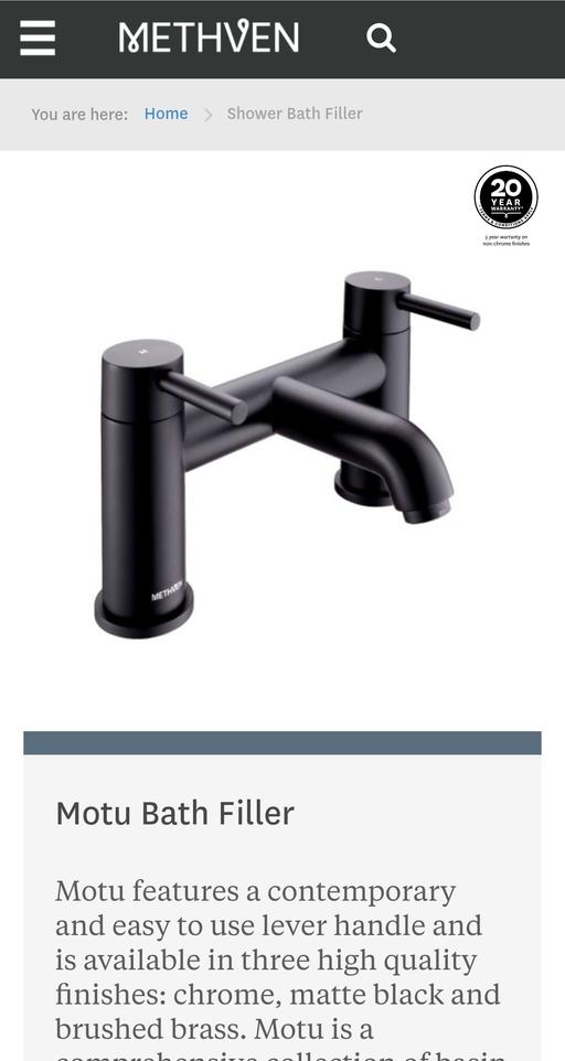 Buy & Sell Ilford Redbridge - Photos for Methven Motu Bath Filler Matte Black