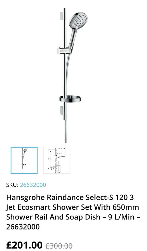 Buy & Sell Little Ilford East London - Photos for Hansgrohe Raindance Select-S 120 3 Jet Ecosma