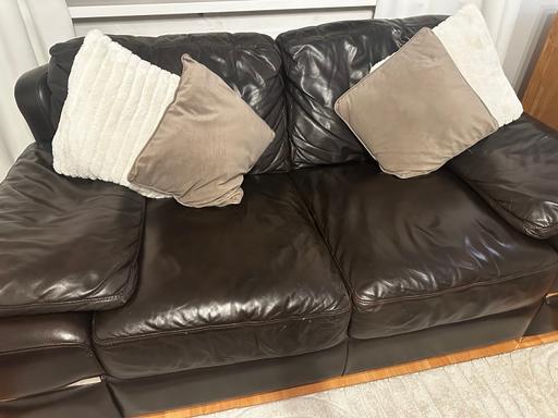 Buy & Sell Chester Cheshire West and Chester - Photos for 3 seater and large / seater in dark brown l
