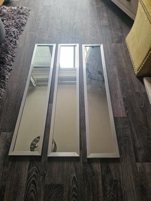 Buy & Sell Scholes Rotherham - Photos for 3 large silver frame slim mirrors