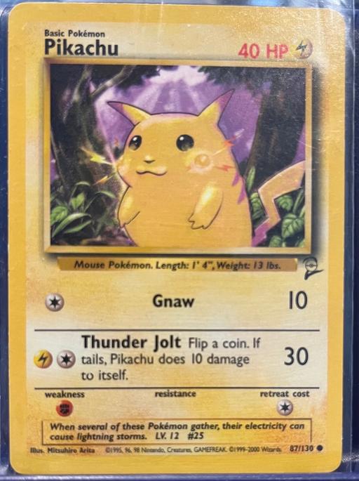 Buy & Sell Knebworth North Hertfordshire - Photos for Pokemon card - Pikachu 87/130 Base 2