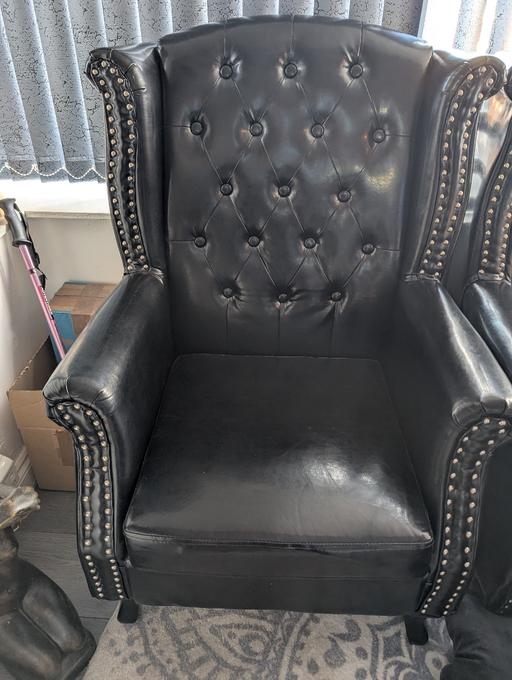 Buy & Sell Upper Gornal Dudley - Photos for Black faux leather arm chair