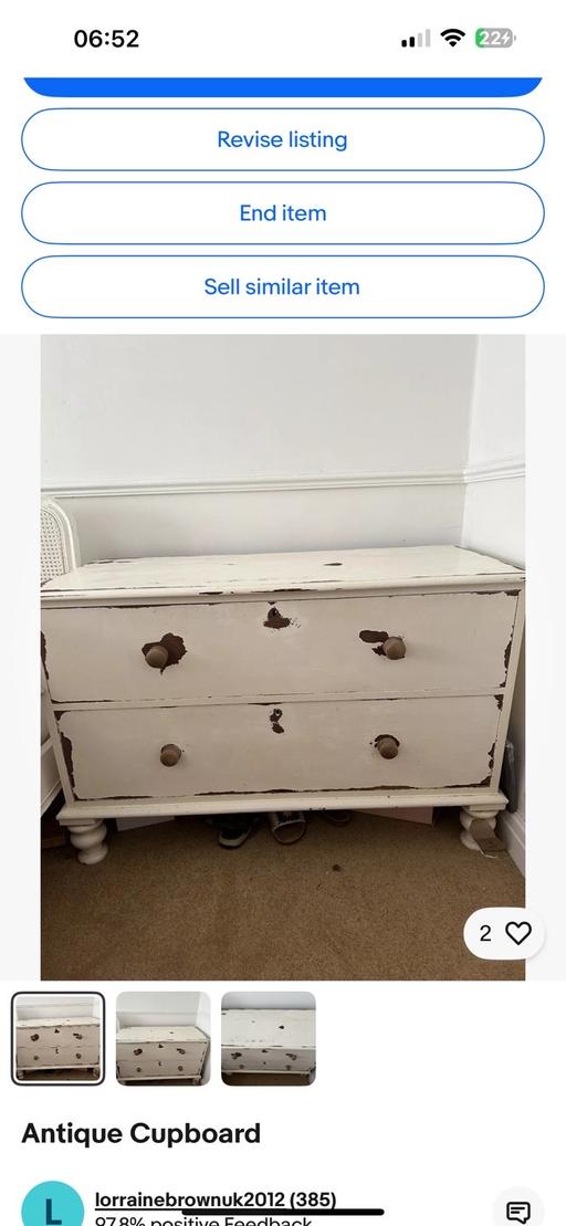 Buy & Sell Halesowen Dudley - Photos for Antique chest of deep draws cream stressed