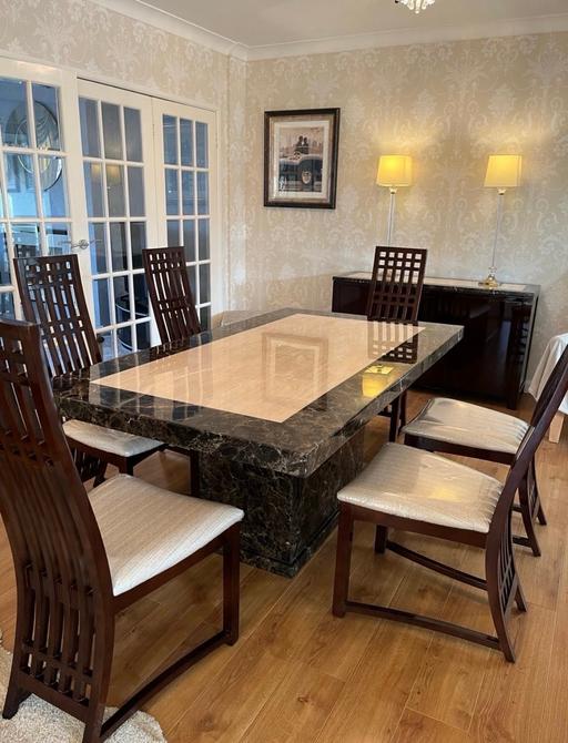 Buy & Sell Chipstead Reigate and Banstead - Photos for Brown&cream marble table,chairs, coffee table