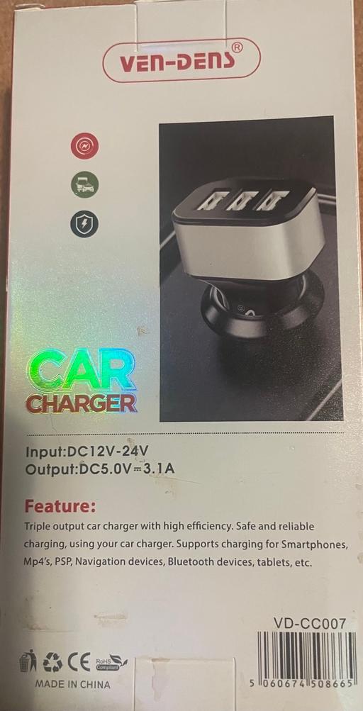 Buy & Sell Stretton North East Derbyshire - Photos for 12/24 volt fast charge 3 port usb car char