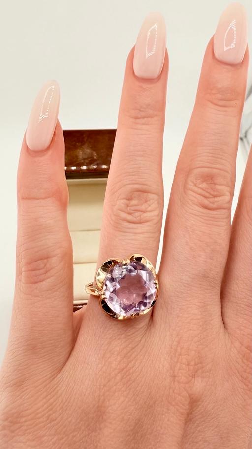 Buy & Sell Harrow on the Hill North West London - Photos for 9ct Gold Rose de France Amethyst Ring