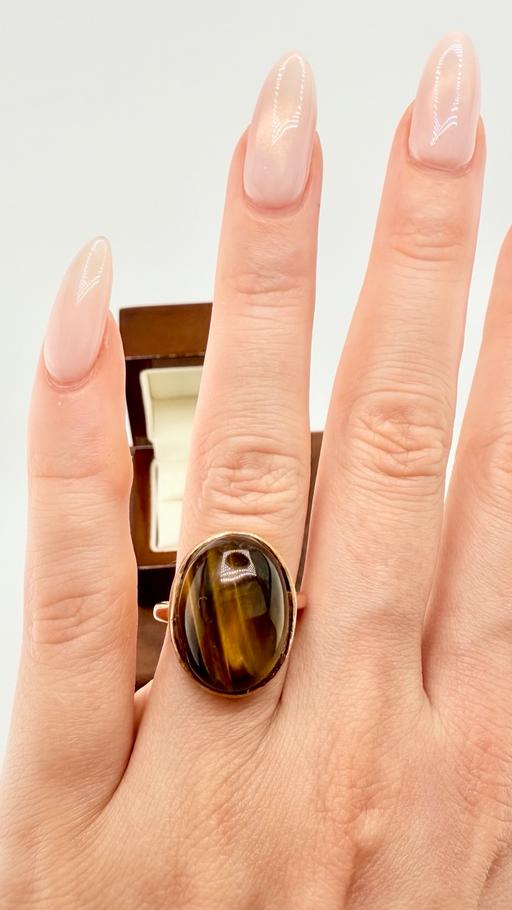 Buy & Sell Harrow on the Hill North West London - Photos for Vintage 9ct Gold Tiger’s Eye Cabochon Ring